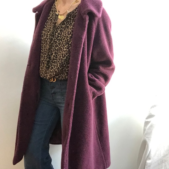 Vintage Jackets & Blazers - VINTAGE/ plush slouchy oversized midi coat